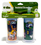 #Y12078 John Deere Kids DropGuard Insulated 9 oz. Straw Cup 2-Pack