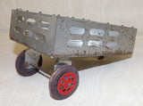 #MARX7 Silver Metal Wagon - Missing Front Axle, AS IS