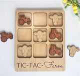 #7980 Wooden Tic-Tac-Toe Farm Game
