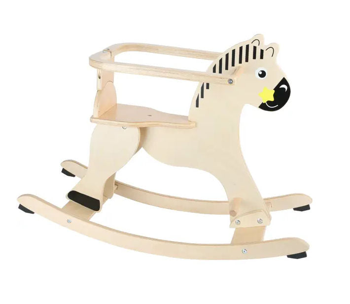 #10746SF Wooden Rocking Horse with Protective Ring