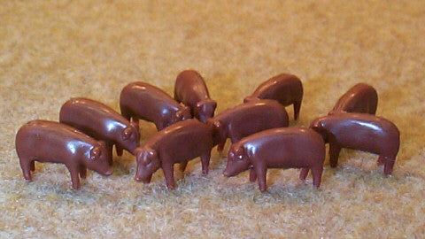 #12664 1/64 Brown Pigs (Duroc), 10 pc.