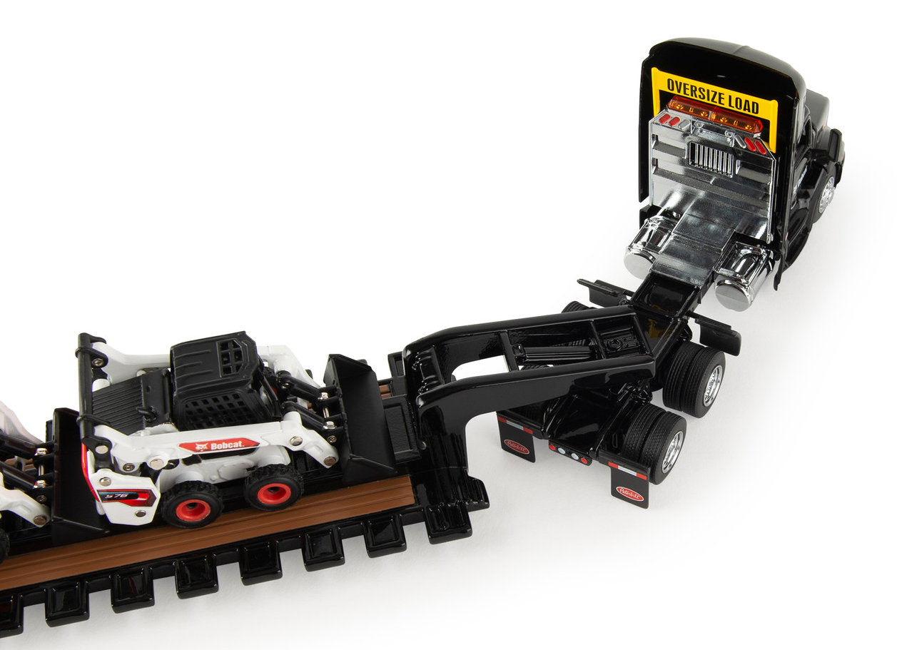 ERTL 1/64 Peterbilt 579 – Lowboy Trailer + 2 Bobcat S76 Skid-Steers – National Toy Truck Series