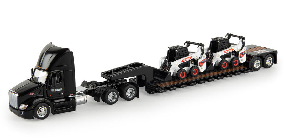#16446 1/64 Peterbilt 579 Day Cab with Lowboy Trailer & 2 Bobcat S76 Skid Steer Loaders, 2022 NTTC Show