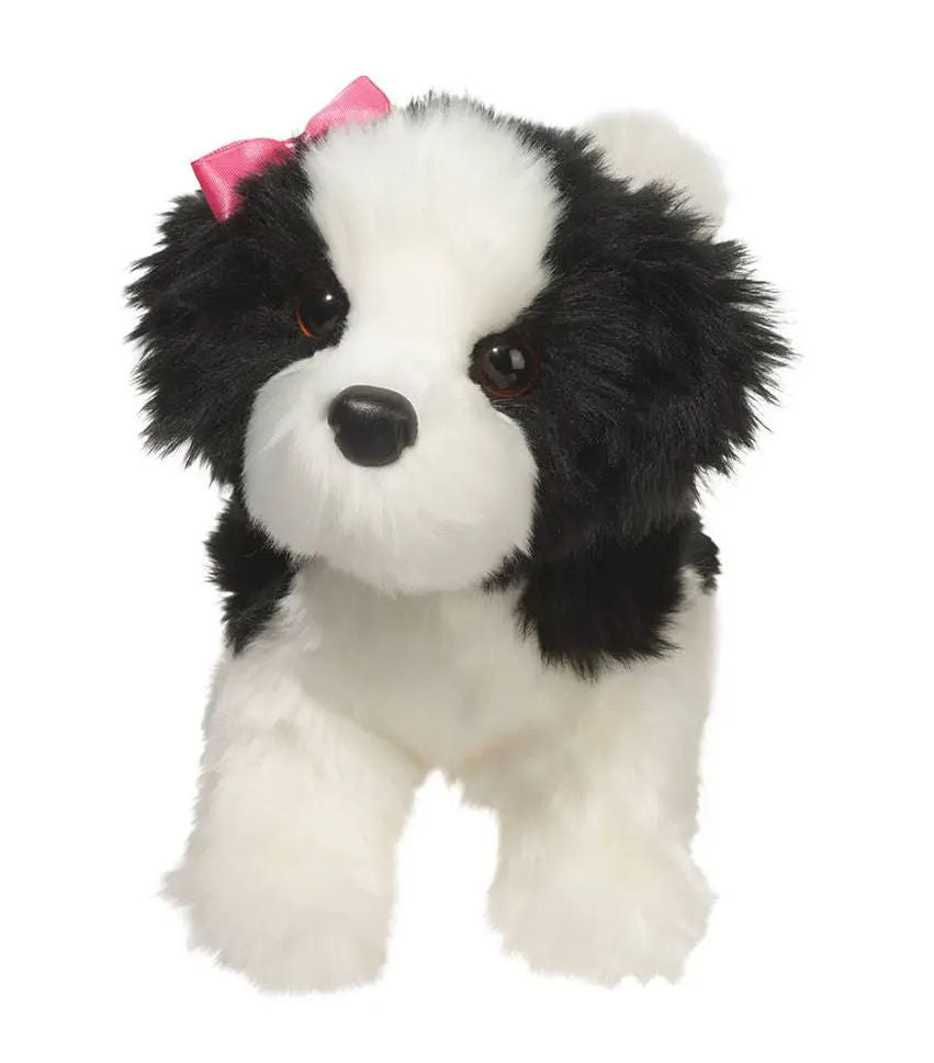 #1716D Poofy Black & White Shih-Tzu Plush