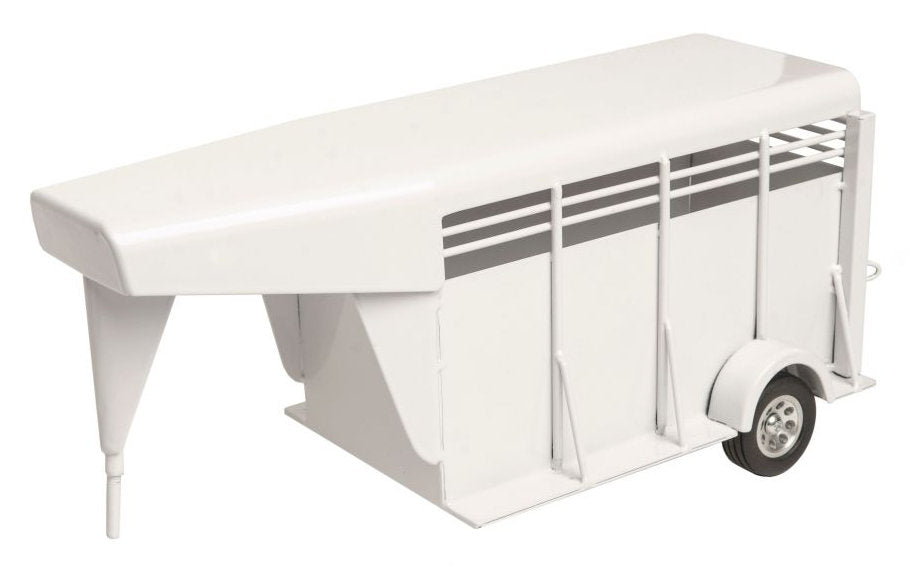 #200840 1/16 White Gooseneck Stock Trailer