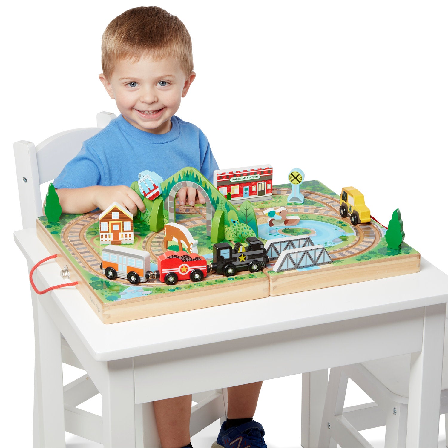 Walk Forward Train Set #30140 Wooden Take-Along Railroad Set | Action Toys