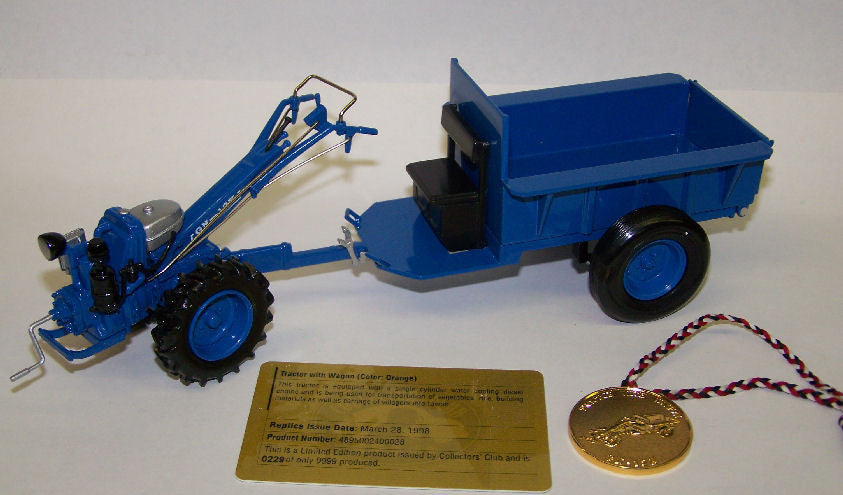 No. 400011 1/20 Blue Iron Bull Hand-Held GN-12K Tractor with Wagon