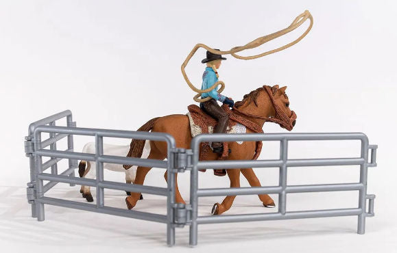 Labeled Roping Set Model Kit #42577 1/20 Cowgirl Team Roping Fun Playset | Action Toys
