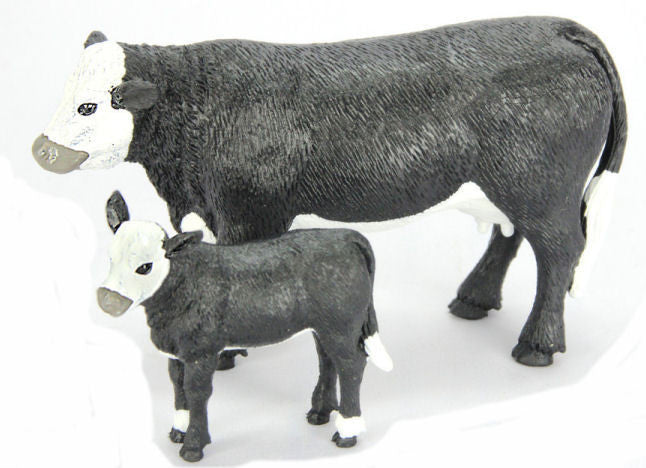 429bc 1 20 Black Baldy Cow Calf Set