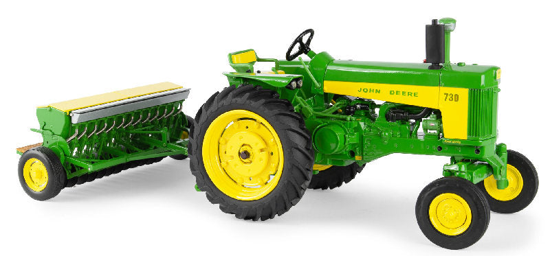 #45790 1/16 John Deere 730 Wide Front Tractor with Grain Drill - Prestige Collection