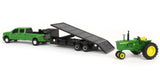 #45841 1/64 John Deere 4020 Tractor with Ford F-350 Dually Pickup & Gooseneck Flatbed Trailer