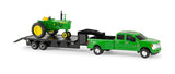 #45841 1/64 John Deere 4020 Tractor with Ford F-350 Dually Pickup & Gooseneck Flatbed Trailer