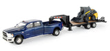 #47269 1/32 Dodge Ram 3500 Dually Crew Cab with Gooseneck Flatbed Trailer & New Holland L230 Skid Steer