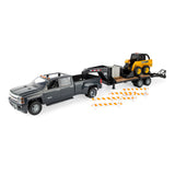 #47347 1/16 John Deere Chevrolet Silverado & Flatbed Trailer Construction Set