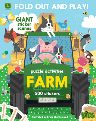 #50699 John Deere Kids Fold Out & Play Puzzle Activity Book with Stickers