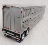 #60-1263 1/64 Green Kenworth W900A Day Cab with Wilson Silverstar Tandem Axle Livestock Tailer