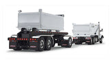 #60-1279 1/64 White Kenworth T880 Quad-Axle with Rogue Dump Body & Rogue Transfer Tandem Axle Dump Trailer