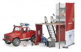 #62701 1/16 Bworld Fire Station with Land Rover and Fireman