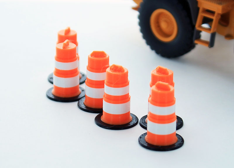 #64-105-OR 1/64 Traffic Barrels, 6 piece