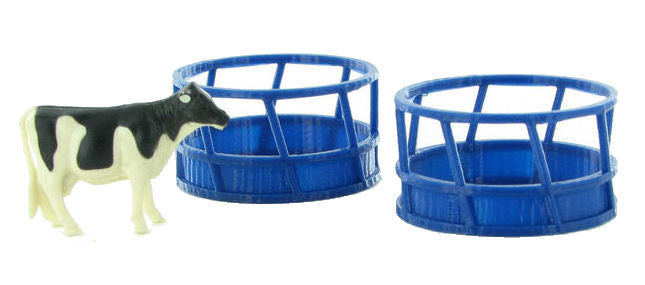 #64-300-BL 1/64 Blue Round Hay Feeders
