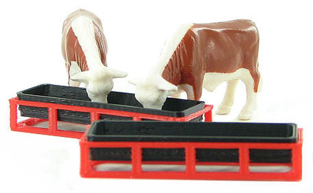 #64-302-R 1/64 Red Livestock Feed Troughs