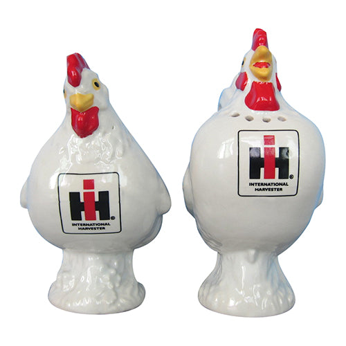 #6848 International White Rooster & Hen Salt & Pepper Shaker Set
