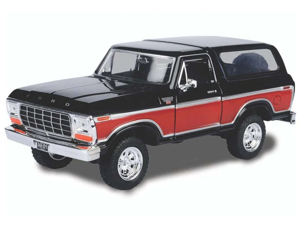 #79371BKRD 1/24 Black & Red 1978 Ford Bronco Ranger XLT Hardtop with Spare Tire