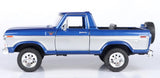 #79372BLWH 1/24 Blue & Silver 1978 Ford Bronco Ranger XLT Open Top with Spare Tire