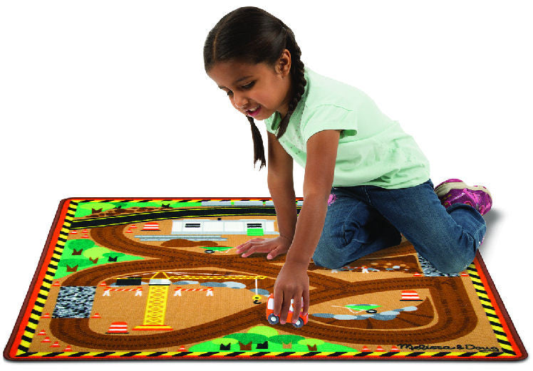 Work Site Rug #9407 Round the Construction Work Site Rug | Action Toys