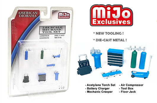#AD-38405MJ 1/64 American Diorama Blue Mechanic Tool Set