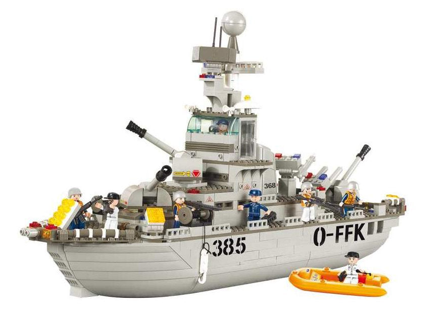 Building Blocks Navy #B0125 Navy Destroyer Military Ship Building Block Set | Action Toys