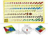 #B0502 Kiddy Bricks Bulk Classic Color Building Brick Set, 415 pc.