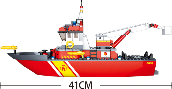 #B0630 Fireboat & Oil Tank Building Block Set | Action Toys