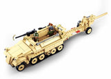 #B0695 WWII SD.KFZ 251 Half-Track with K-18 105MM Cannon Building Block Set