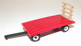 #HT8203 1/64 Red & Black Hay Wagon with Brown Rack & White Rims