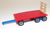 #HT8206 1/64 Red & Blue Tandem Axle Hay Wagon with Brown Rack & Silver Rims