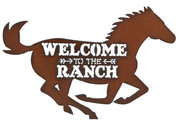 #IM1206 Welcome to the Ranch Horse Metal Sign