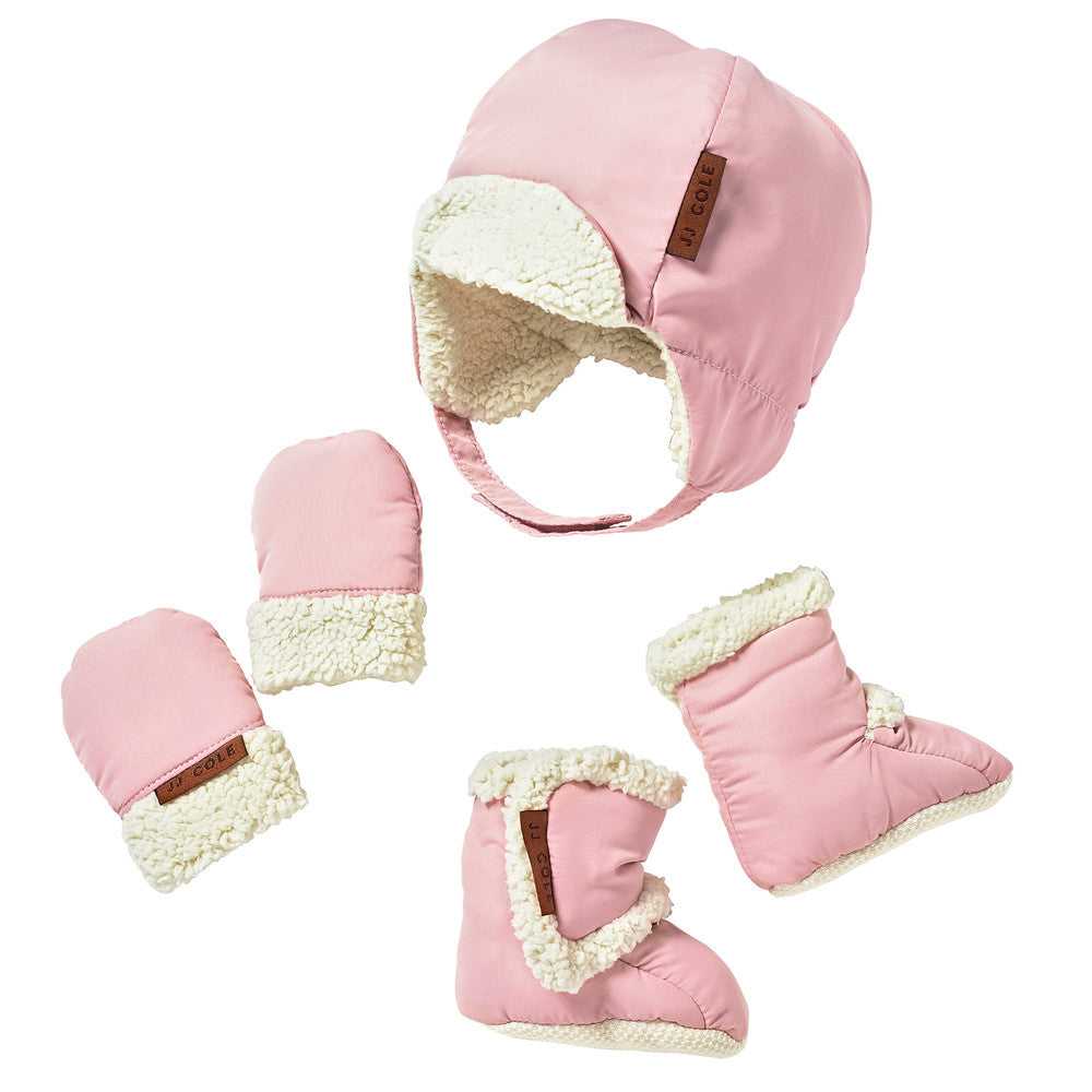#J00893 Blush Pink Bomber Hat Set