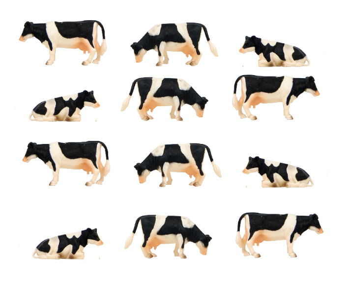 #KG571929 1/32 Black & White Cows, 12 piece