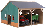 #KG610338 1/16 Wooden Farm Machinery Shed for 2 Tractors
