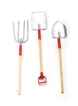 #MA1034 1/12 Red Garden Tool Set, 3 pc