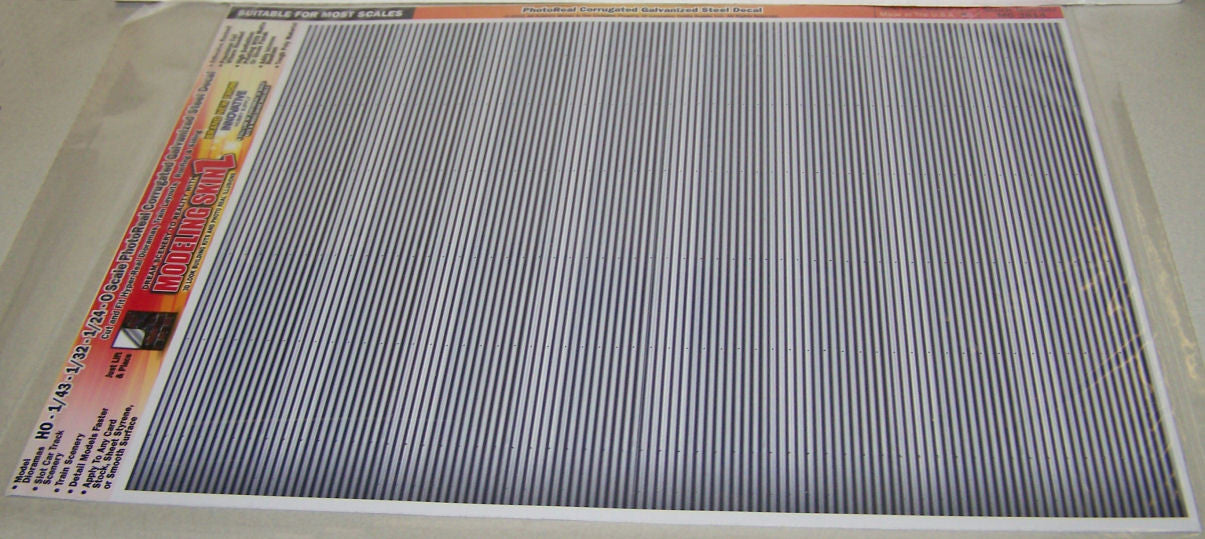 #MG3814 Photo Real Corrugated Galvanized Steel Decal